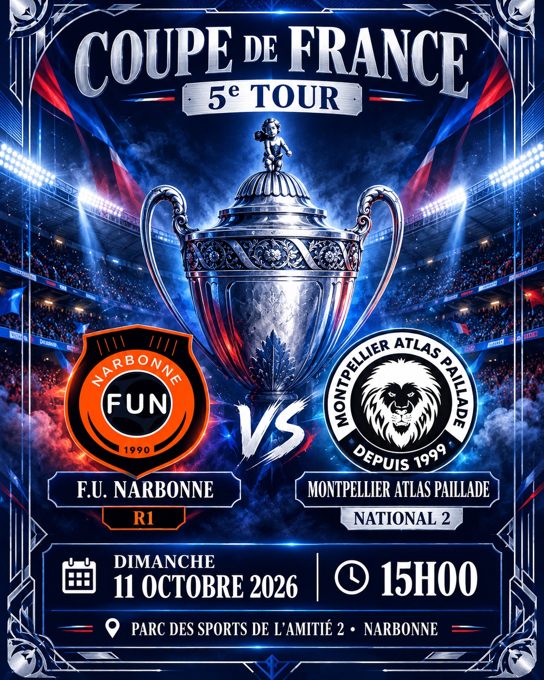 COUPE DE FRANCE : LE FUN NARBONNE FACE À MONTPELLIER ATLAS PAILLADE