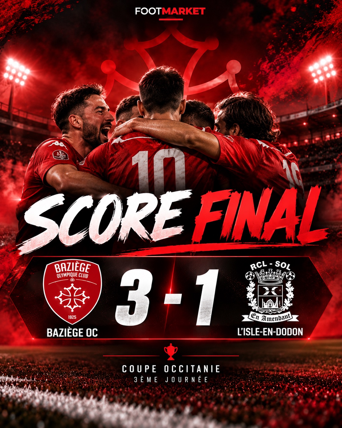 COUPE D’OCCITANIE : BAZIÈGE SE RELANCE AVEC UNE VICTOIRE !
