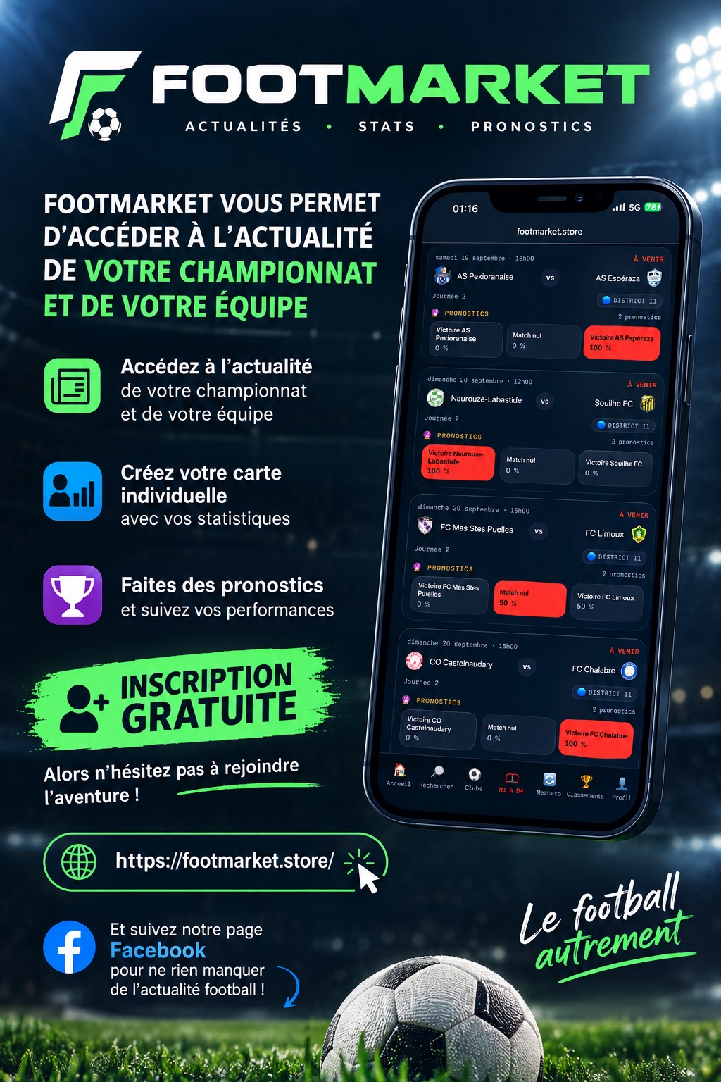 ⚽️ FOOTMARKET – Votre football, vos statistiques, votre actualité !