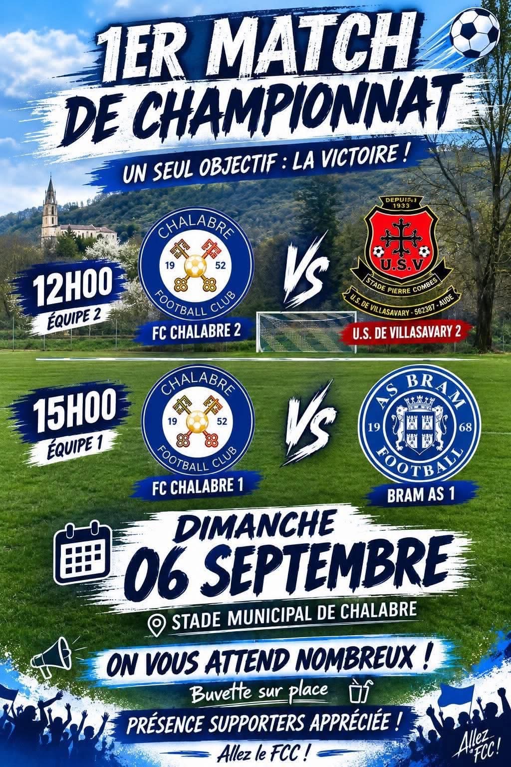 ⚽ D2 – 1er match de la saison : Chalabre reçoit Bram !